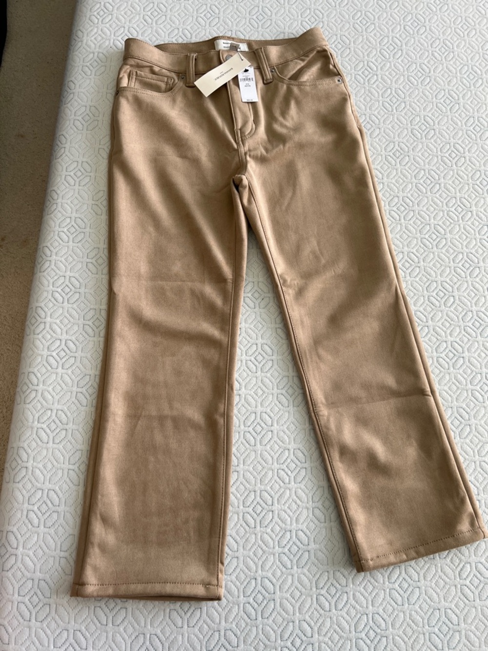 Banana Republic Cropped Ankle Pants in Suede Camel Tan